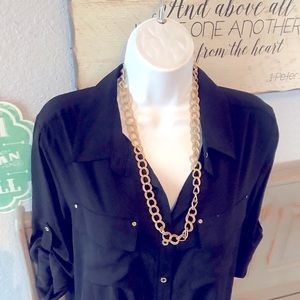 Sparkling Sage Gold Tone Necklace